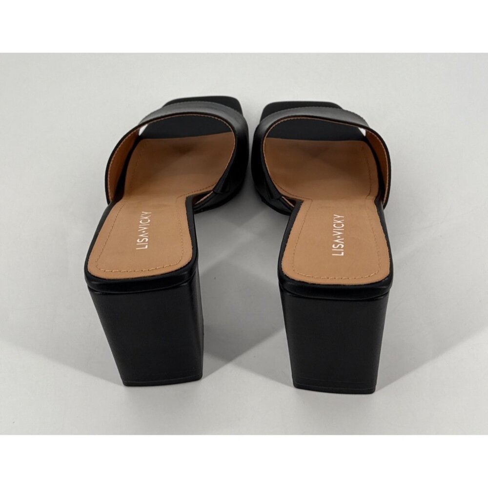 Lisa Vicky Womens Sandals Vital Black Nappa Open Toe Block Heel 9.5 - Picture 4 of 11